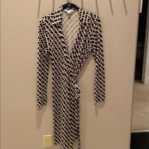 Black and white DVF dress